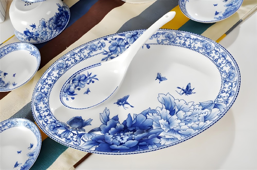 和为贵56头青花餐具